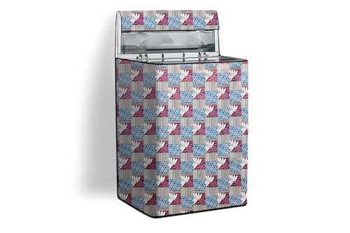 Image of Stylista Top Load Fully Automatic Washing Machine Cover Compatible for IFB 8 kg, 8.5 kg, 9 kg & 9.5 kg, Surface Pattern Grey