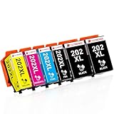 Clywenss Compatibili 202XL 202 XL Cartucce d'inchiostro Multipack per Epson Expression Premium XP-6100 XP-6105 XP-6000 XP-6005 XP-6001 XP6100 XP6105 XP6000 XP6005 XP6001, 6-Pezzi (2BK, PBK, C, M, Y)