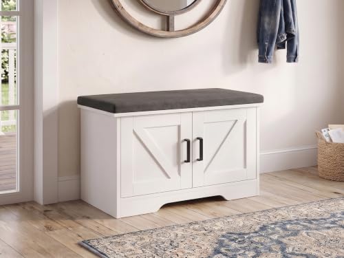 NEWBULIG Shoe Bench with Storage for Entryway, 27.6" Shoe Storage Bench by NEWBULIG - Used condition - US$60.12