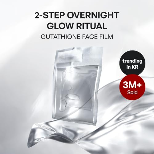 Image of House of B Glow Glutathione 2-Step Face Film Set for Wrinkle Reduction & Skin Tone Enhancement, Shine Your Light with 3 Counts Korean Mask