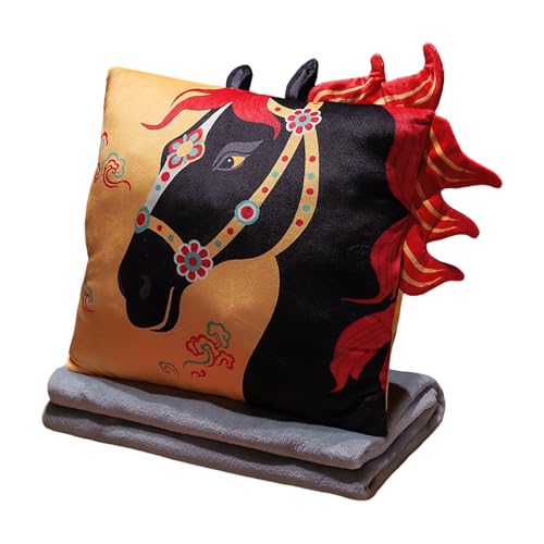Coussin chauffe-mains cheval chinois, cadeau idéal pour sieste de bureau - 2
