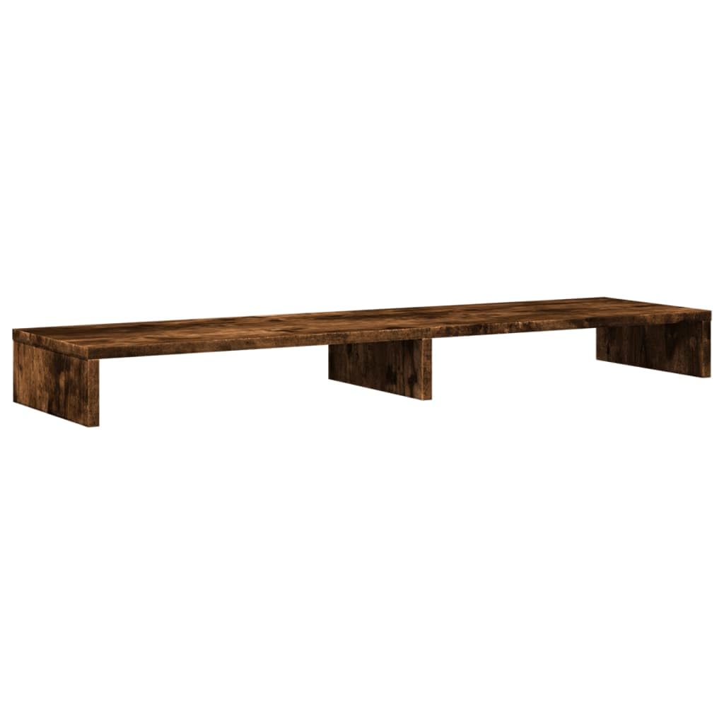 vidaXL Monitor Stand, Display Stand for Laptops Monitors, Computer Stand for Home Office, Monitor Stand Riser, Smoked Oak Engineered Wood