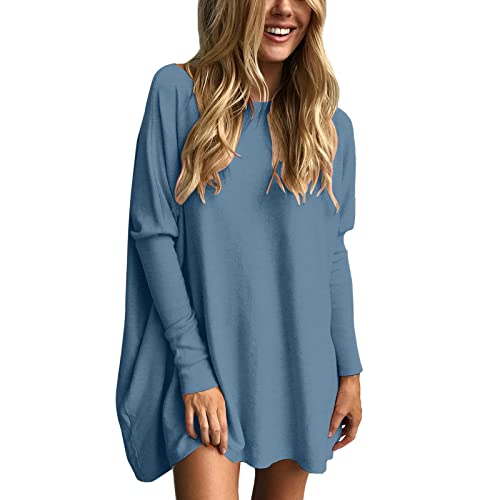 Uwdiohq Offerte del Giorno Prime Magliette Oversize per Donna Top a Tunica da Indossare con Leggings Maglioni a Maniche Lunghe Autunnali Top Eleganti Camicia da Notte Taglie Forti in Open Box Deals