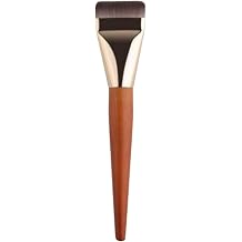 Ultra Thin Flat Foundation Liquid Makeup Wooden Handle Flat Top Brush for Face, Tool for Smooth Flawless Application brown