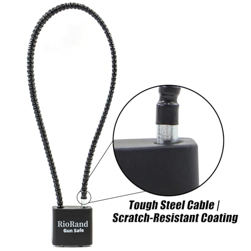 Image of RioRand Keyed Alike Cable Gun Lock 8.5 inch & 15 inch, Safety Lock Compatible with Pistols, Rifles & Shotguns for Home & Firearm Storage
