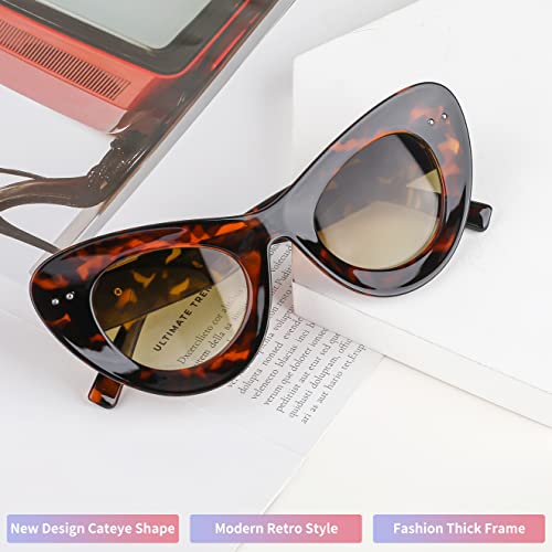 FEISEDY Oversized Cat Eye Sunglasses for Women Retro Fashion Cateye Sunglasses B29183