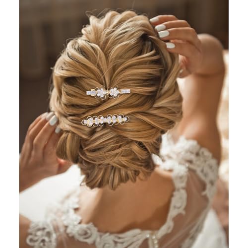 Pinzas para cabello doradas con cristales, pack 2 piezas miniatura 5