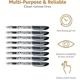 8 Pack Black Erasable Gel Pens,0.5mm Tip Friction Pens with Rubber Eraser on End for Smooth Writing,Rub out P/ens for School,Office,College,Note Taking,Journaling,Planning Editing,Stationery Supplies - Image 3