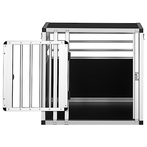 EUGAD Hundetransportbox Alubox, Autotransportboxen für kleine/mittlere Hunde Katze 60x50x55cm Kofferraum Transportbox Auto Hundebox für Zuhause Reise, Leicht zu reinigen und Stabil