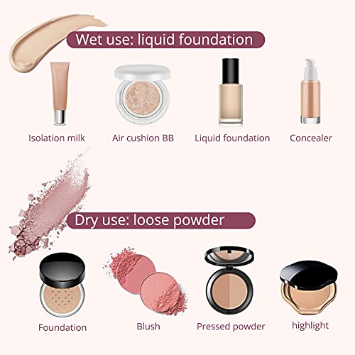 image for BEAKEY Flat Duo Makeup Sponge of 6, Super Soft 0 Latex Blending Sponge