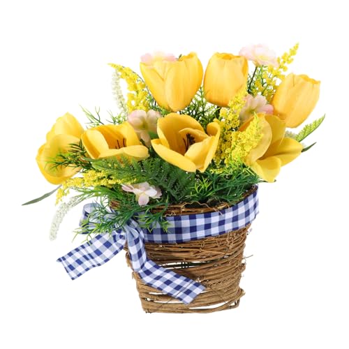 Cesto Di Fiori Artificiali Pensili Della Fattoria Del Portico Finta Pianta in Vaso Fiore Artificiale Realistico Nel Cestino Pendenti Stoffa