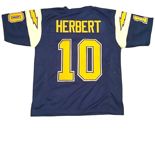 Justin Herbert Royal Blue Jersey Stitched Custom Football New No Brand/Logos (US, Alpha, XX-Large, Regular, Regular, Blue)