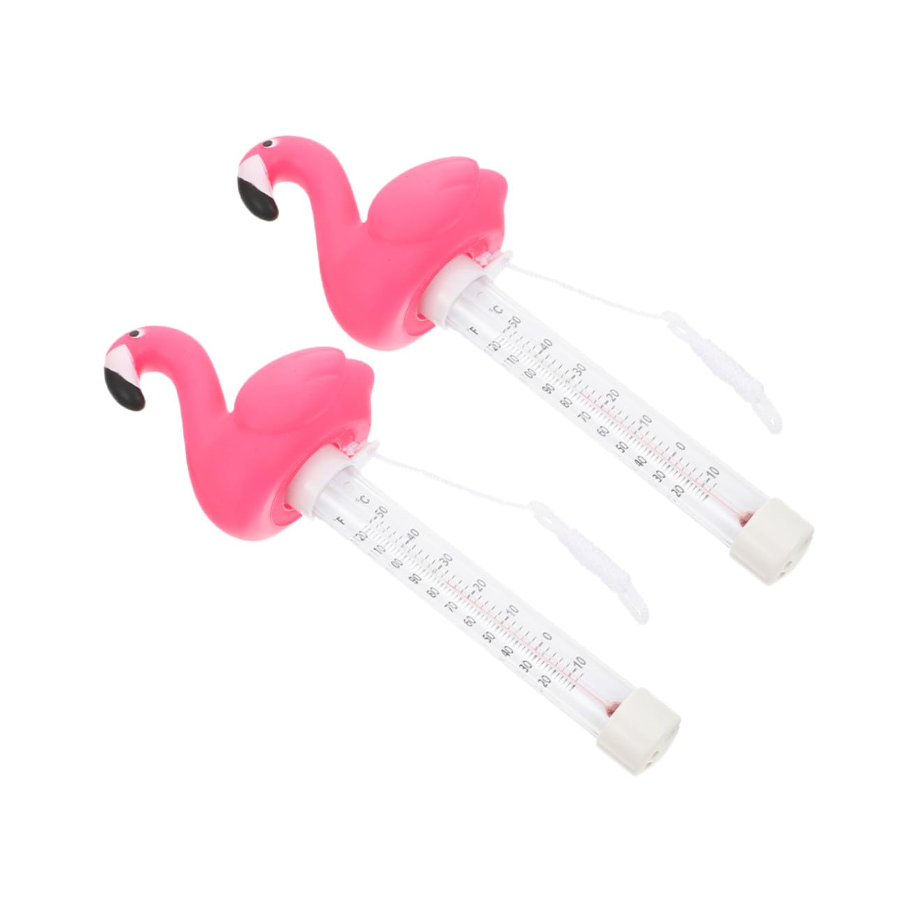 Floating Pool Thermometer Set 2pcs with Flamingo Design, Waterproof Floating Water Thermometer for Swimming Pools and Spa, Sturdy Outdoor Bath Temperature Gauge