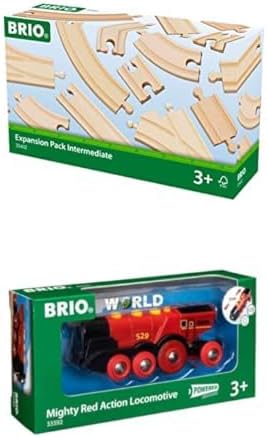 BRIO Expansion Pack: Intermediate & Mighty Red Action Locomotive Bundle