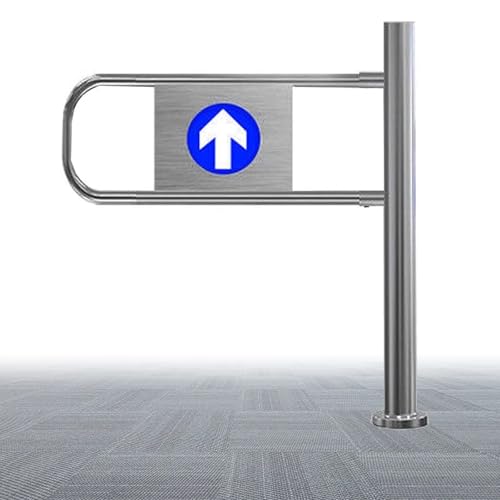 Automatisches Edelstahl-Schwingtor für Supermärkte und Bibliotheken, 110 cm Öffnungswinkel Links, 90° Rückpralldesign, Sicherheitsbarriere für stark frequentierte Bereich