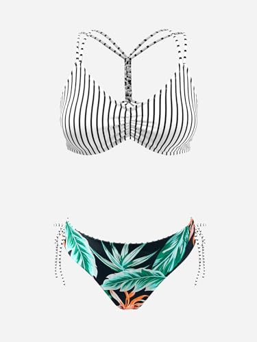 Image of CUPSHE Women's 2 Piece Bikini Set Back Braided Straps with Reversible Bottom