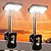 AURIVEE® Solar Zaunleuchten mit Bewegungsmelder 2er Pack,92 LEDs 600LM Solar Gartenleuchten & Terassenleuchten, Clip-On 360° Verstellbar mit Type-C Ladung für Außenbereich, Tor, Dachrinne und Camping