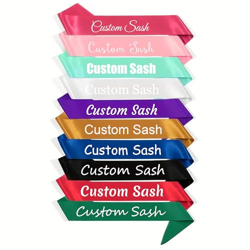 Birthday Sash Custom to Make Your Own Sashes, Customizable Text Satin Sash Personalized Senior Sash for Wedding Graduation Birthday Halloween Party