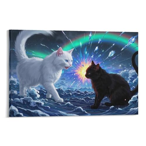 Impression sur toile murale chat peinture tableaux moderne pour décoration maison 40x60