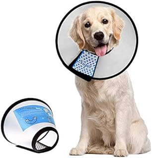 Supet Dog Cone Adjustable Pet Cone Pet Recovery Collar Comfy Dog Cat Cone Collar Protective Collar for After Surgery Anti-Bite Lick Wound Healing Safety Practical Plastic E-Collar