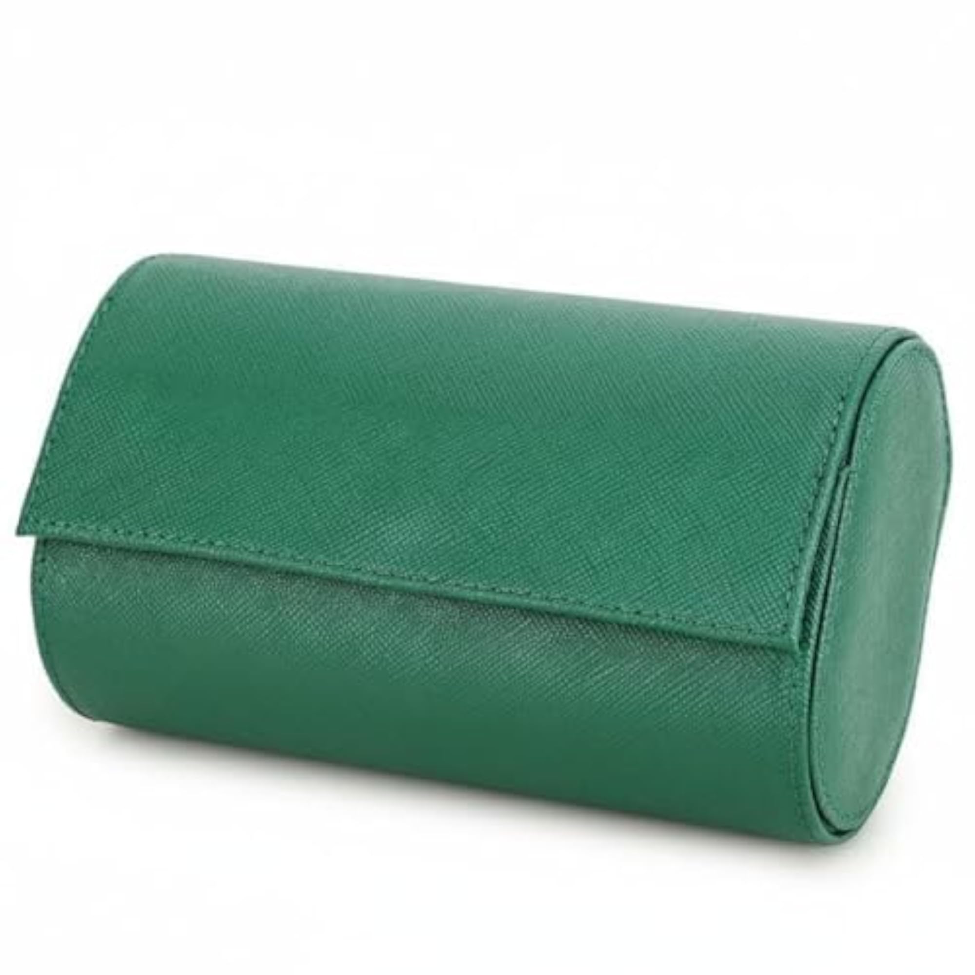Leather 2-Slot Watch Storage Box, Green