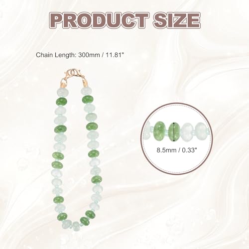 Correa de muñeca para teléfono con cuentas naturales y parche antirrobo de 30 cm 2