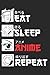 Produktbild Eat Sleep Anime Repeat: Notizbuch, Tagebuch, Journal, Notiz heft, Notizblock für Fans von Anime Serien, Manga Japan Comic, Japan Kanji, ca. A5 (6x9) ... und Gedanken, Skizzieren von Ideen