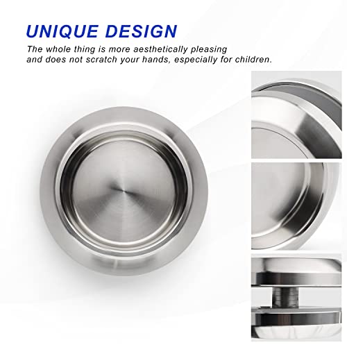 KLEHOPE Griffmuschel Schiebetür, Schiebetürgriff, Einlassgriff,58mm Rund Muldengriff mit Schraube, Griffmuschel,Runder Griffschalen für Schiebetüren Griffschale, Zimmertüren und Schubladen