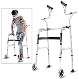 【Altura ajustable】: La altura del andador es ajustable de 120 a 148 cm, lo que es adecuado para personas con una altura de 1,4 a 2,05 metros.