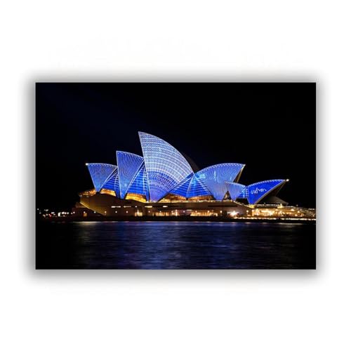 Tableau sur toile opéra de Sydney affiches de ville pour mur peinture murale FITSEN 50x75