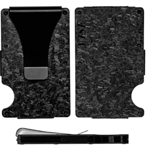 Forged Carbon Fiber RFID Blocking Slim Money Clip Card Holder Metal Men's Wallet with Black Box3