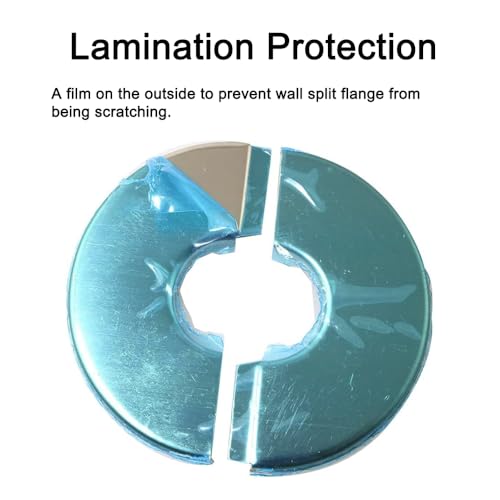 4 Stück Wand-Spaltflansch, Edelstahl-Rosette, selbstklebende Badezimmer-Rohrmanschetten für Heizkörper-Wasserhahn, Ablaufrohr – 42 mm