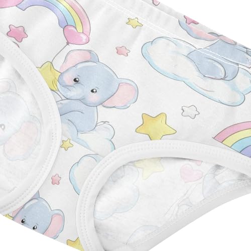 Cute Elephants Rainbow White Girls Underwear Toddler 2t Cotton Cute Panties Girl Animal Kids Undies Briefs4