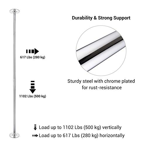 image for AW Portable 9.25FT Dance Pole Kit 45mm Removable Dancing Pole Professi