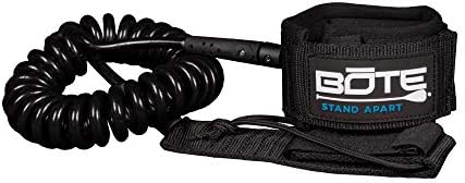 BOTE Coiled PVC Wrapped Ankle Leash Universal Design for SUP Stand Up Paddle Boarding Surf Wake Watersports Accessory 10 FT Leash Adults Kids Friendly