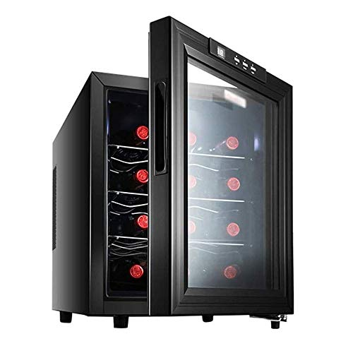 Refrigerador para vino, refrigerador para vino blanco y tinto, refrigerador para vino con encimera, mini refrigerador para vino compacto independiente con capacidad para 12 botellas, control digital