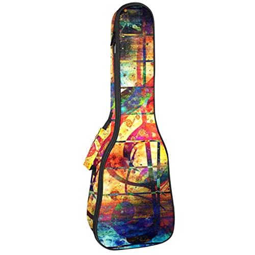 Sac ukulélé ténor rembourré avec motif note de musique pour musiciens nomades