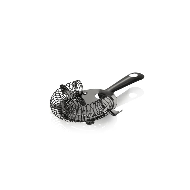 6x Barsieb, Ø 8 cm, 15 cm, schwarz, Chromnickelstahl, PVD-Beschichtung