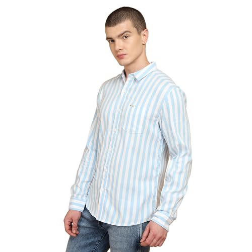 Image of Wrangler Male Blue Regular Fit Shirt