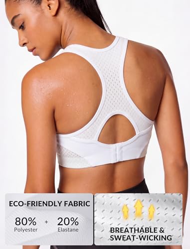 Image of Yvette Sports Bras for Women High Impact Support Racerback Sports Bra Plus Size No Underwire for Running Workout