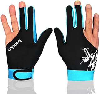 Man Woman Elastic 3 Fingers Show Gloves for Billiard Shooters Carom Pool Snooker Cue Sport - Wear on The Right or Left Hand 1PCS (Sky Blue, M)