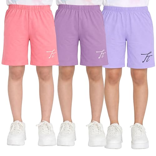 Image of TotzTouch Shorts for Kids Girls Pack of 3 | Summer Cotton Shorts| Kids Casual Cycling Shorts
