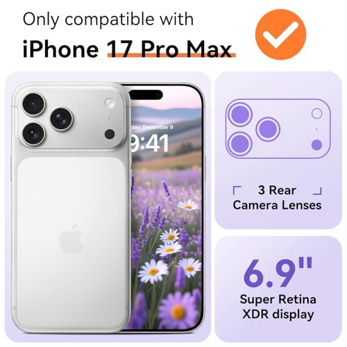 Coque iPhone 17 Pro Max MagSafe fleur violette antichoc silicone - 2