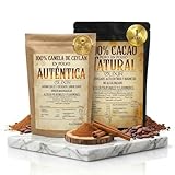 Olixir - Especias de calidad, sin aditivos, sin azúcar, apto para dietas keto, paleo, veganas, calidad artesana (1 kilo + 250 gramos, Cacao puro + Canela)