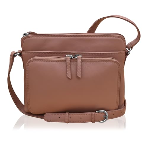 Image of ili New York Genuine Leather Crossbody Bags for Women - Premium RFID Blocking Shoulder Bag Organizer with Adjustable Strap