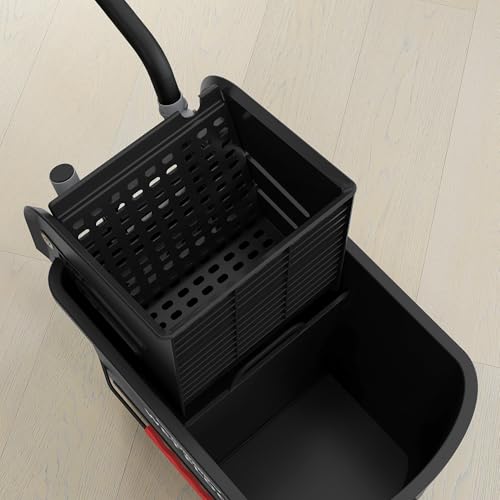 Miniatura 9 de Homcom Cubo De Fregona Con Ruedas Capacidad De 20 L Cubo De Fregar Con Sistema De Escurridor Ruedas Y Asa De Transporte Para Doméstico Y Comercial Negro