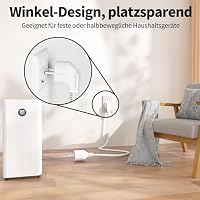 POWGRN Verlängerungskabel 5M Weiß H05VV-F 3G1.5 mm², mit Schuko-Schutz – Ansicht 6
