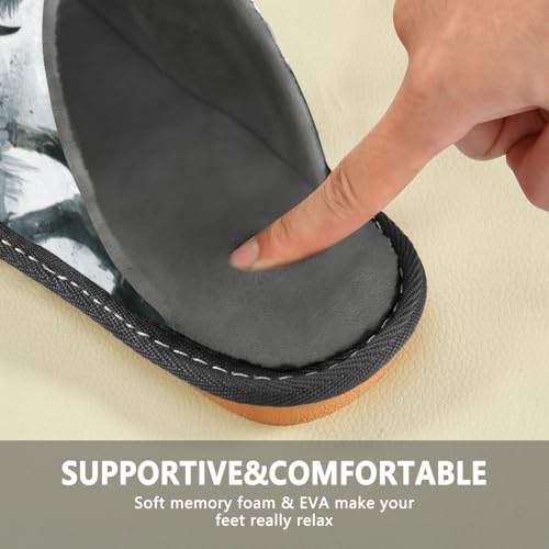 Slippers for Women Bison Pattern Print Artwork Design Soft Fuzzy Women's Slippers Indoor and Outdoor Shoes4