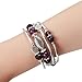 FULU AUTUMN Stackable Beaded Bracelets for Women Boho Wrap Silver Bracelet Layered Fashion Jewelry Gifts for Her(Purple)
