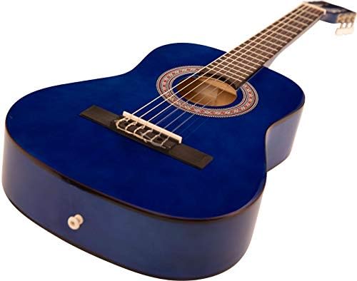 Stretton Payne 1/2 Sized Kids Age 5 to 8 Acoustic Guitar Package  Everything a Beginner Needs to Learn to Play - 34' inch Classical Nylon String Childs Guitar Pack - Blue